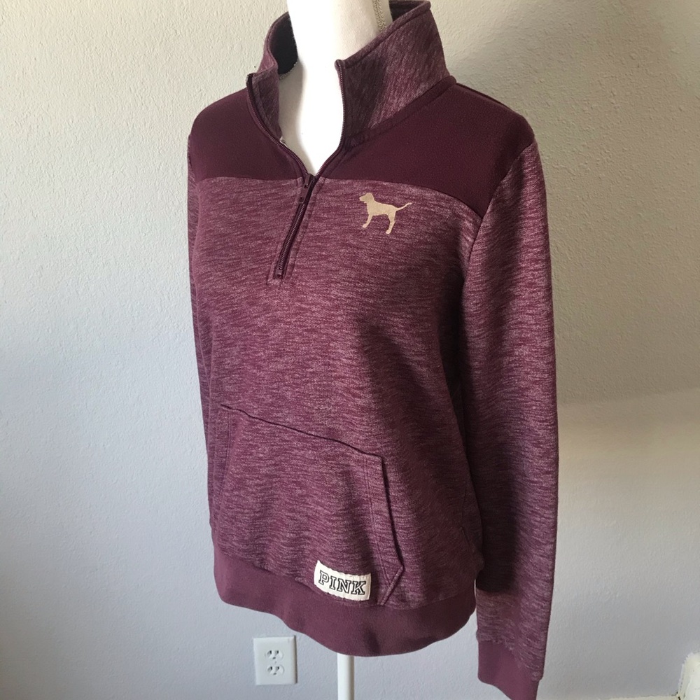 Victoria's Secret PINK Maroon Long Sleeve Zip Up
